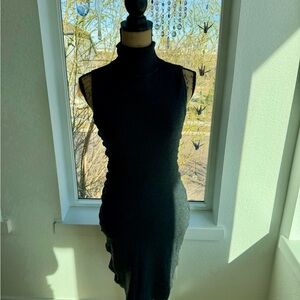 Sleeveless Turtleneck Bodycon Dress - Grey